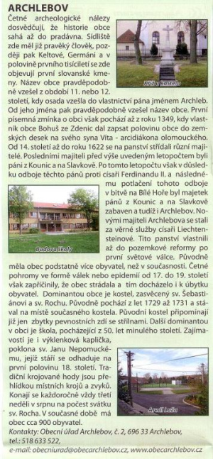 Informace o obcích svazku - Archlebov Informace o obcích svazku - Archlebov