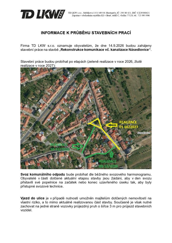 Informace ke&nbsp;stavbě