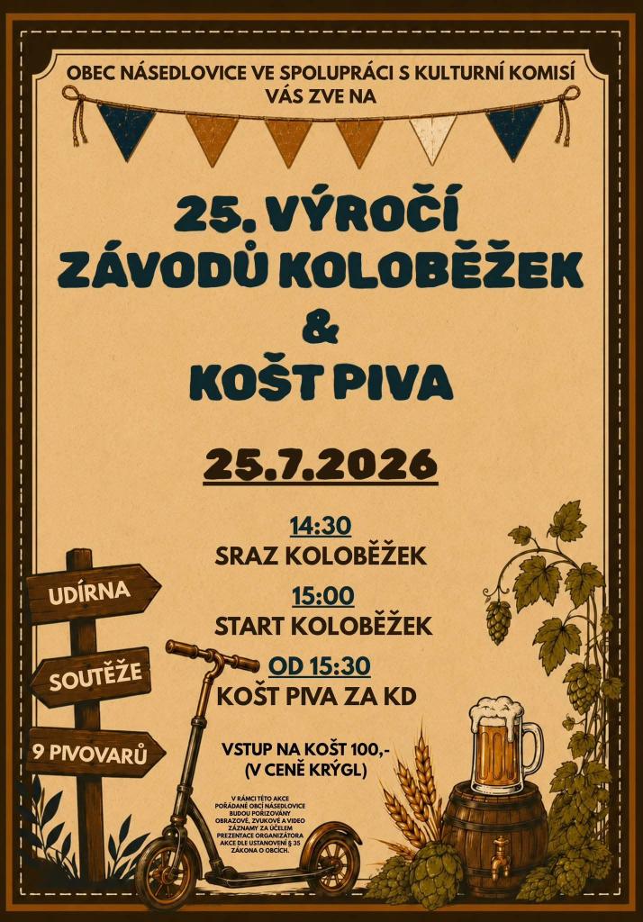 ZÁVODY KOLOBĚŽEK A KOŠT PIVA